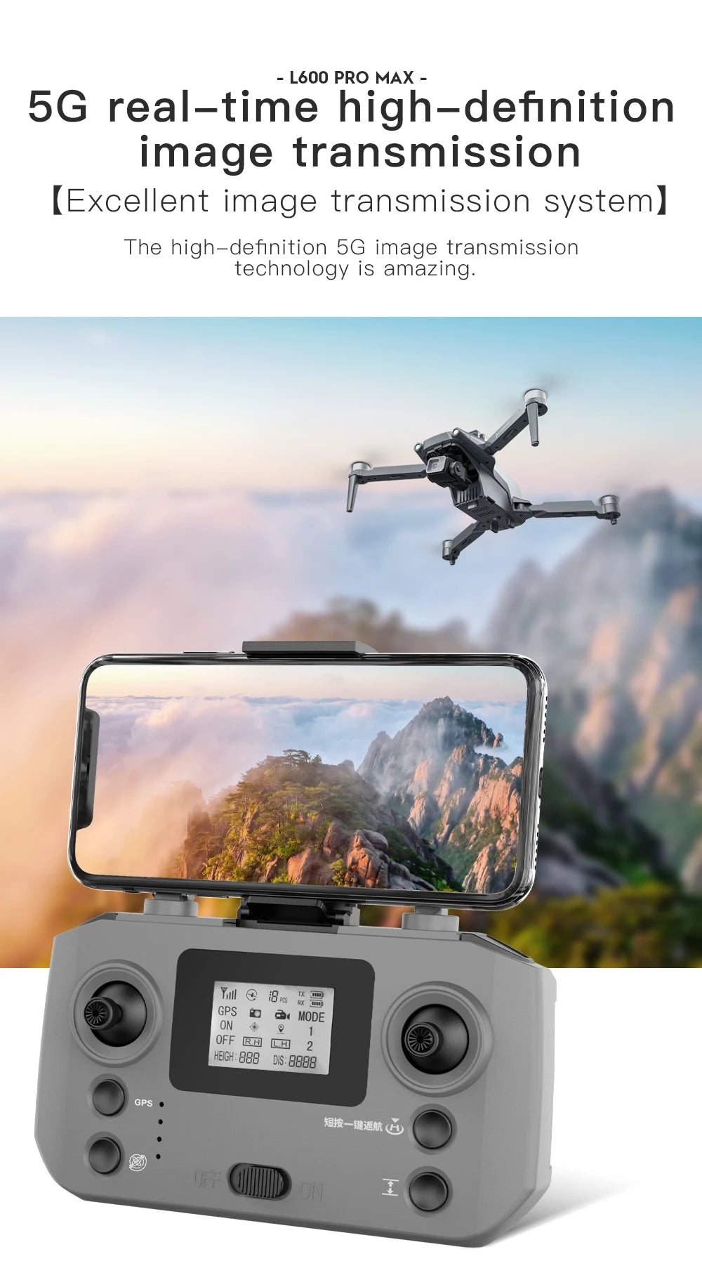 2025 Novo L600 PRO MAX GPS Drone 5KM 4K Profissional HD Câmera Dupla Gimbal de 3 Eixos 360 Evitação de Obstáculos Quadricóptero Sem Escovas Brinquedo