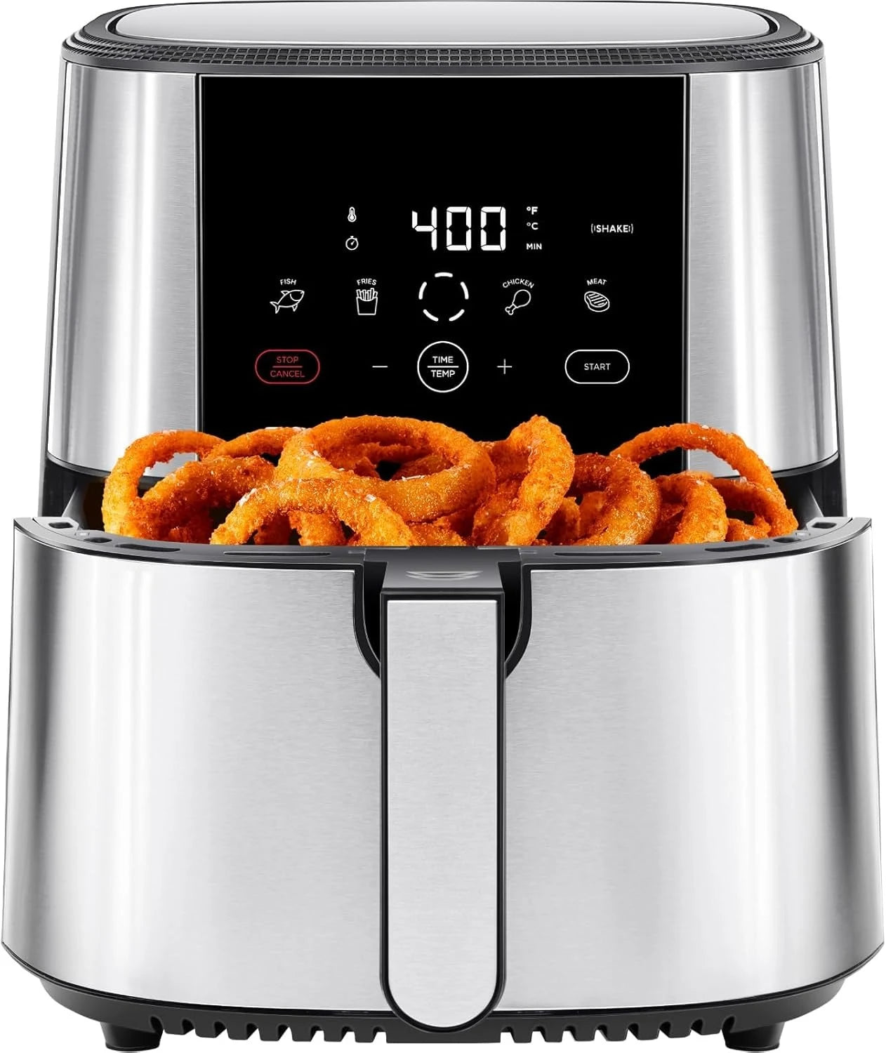 Fritadeira a ar Touch, tamanho família XL de 8 litros, predefinições de controle digital de um toque, batatas fritas, frango, carne, peixe