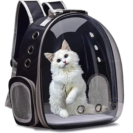 Mochila para transporte de animais de estimação, cápsula transparente, mochila para animais de estimação, filhotes, gatinhos, pássaros, transportadora respirável para viagem