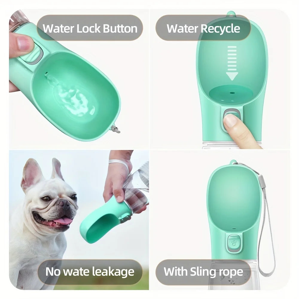 Garrafa de água portátil à prova de vazamentos para cães, ideal para aventuras ao ar livre