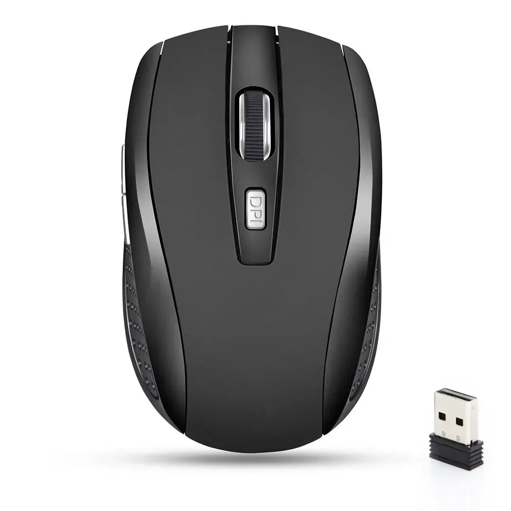 Mouse sem fio silencioso 2.4G portátil, móvel, óptico, mouse de escritório, níveis de DPI ajustáveis ​​para notebook, PC, laptop, MacBook