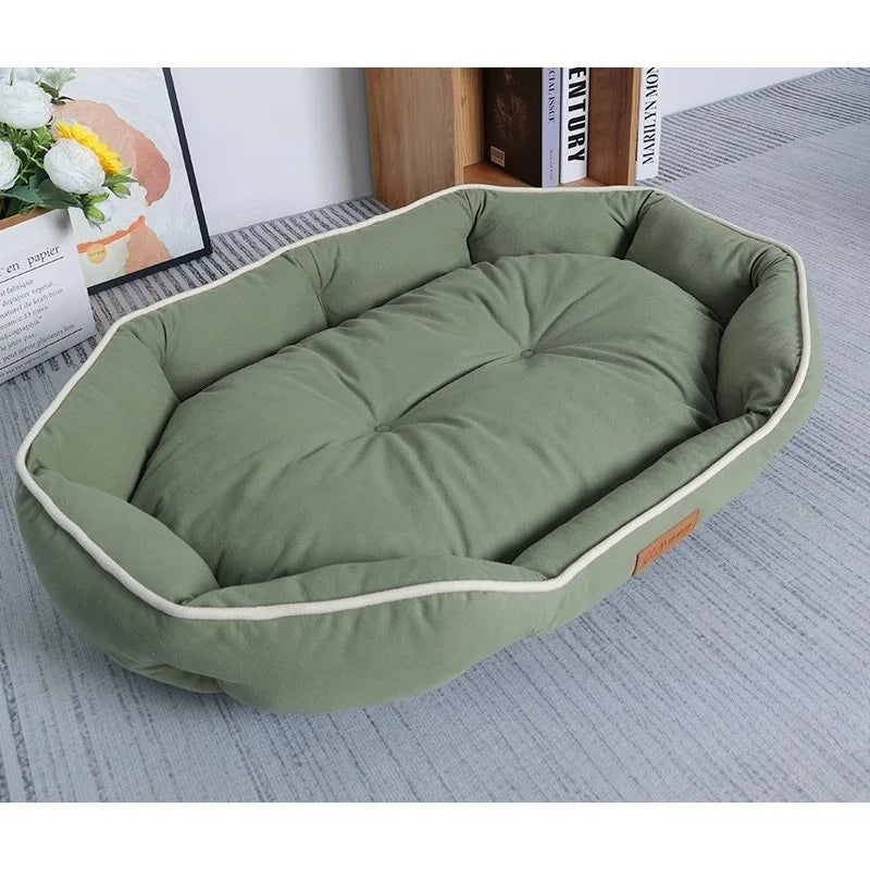 Solid Color Non Slip Soft Breathable High Rebound Dog Golden Fur Shiba Inu Mattress Sleeping Bed Large Dog Pet Bed Pet Supplies