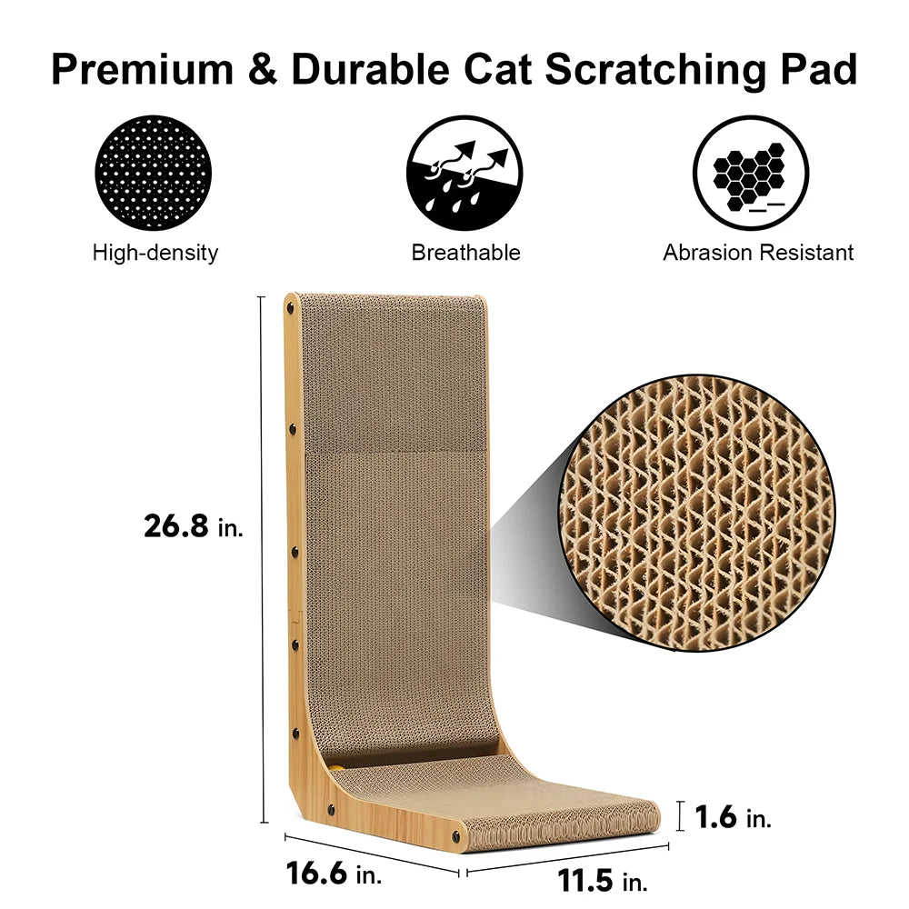 L-shaped Cat Scratching Board Vertical Pet Cat Scratching Post Wooden Wear-resistant and Scratch-resistant Grinding Claw Toys