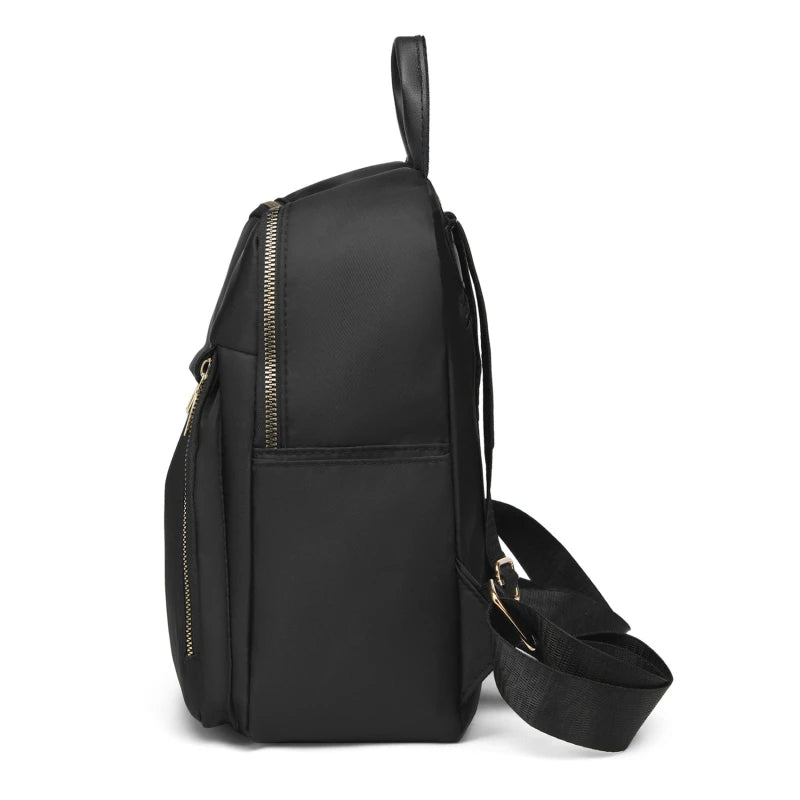 Mochila feminina de viagem casual à prova d'água Oxford bolsa de ombro feminina grande capacidade bolsa preta bolsa escolar