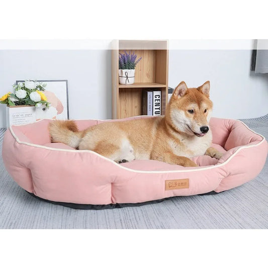 Solid Color Non Slip Soft Breathable High Rebound Dog Golden Fur Shiba Inu Mattress Sleeping Bed Large Dog Pet Bed Pet Supplies