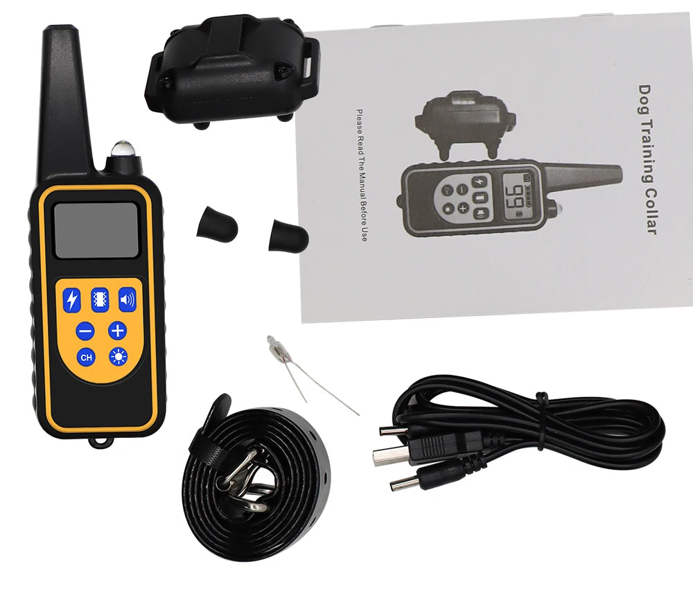 Electric Dog Training Collar Waterproof Dog Bark Collar Pet With Remote Control Rechargeable Anti Barking Device All Size Dogs