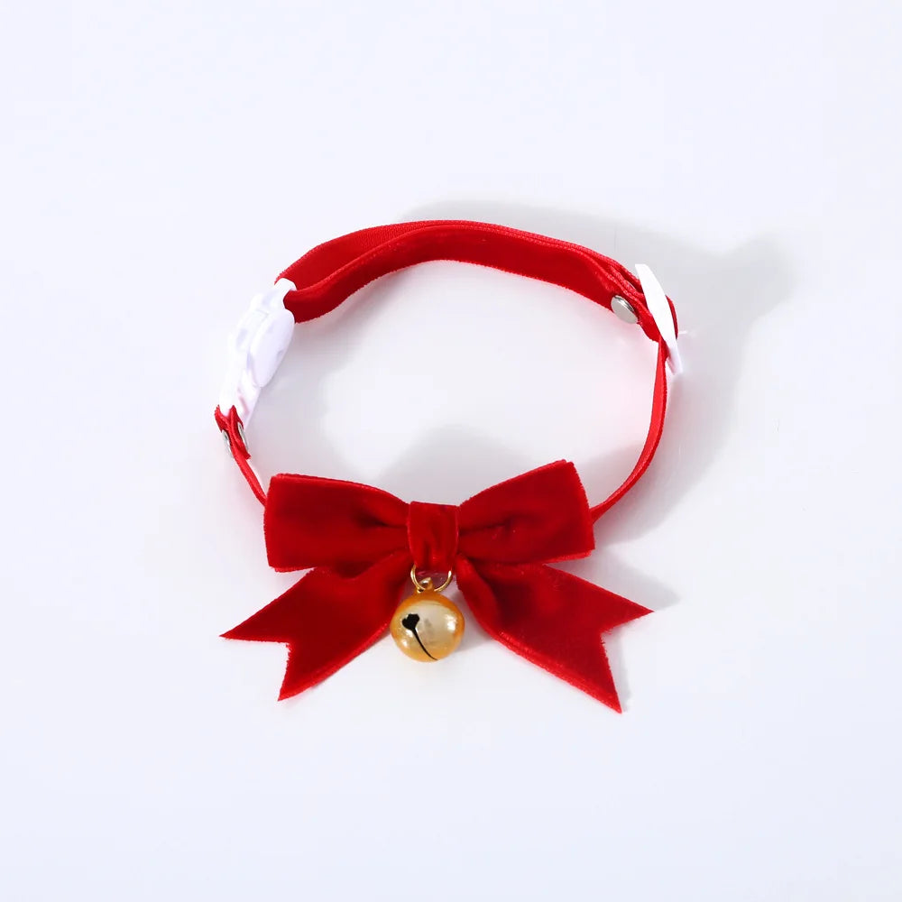 Pet Collar Exquisite Comfortable Decorative Pet Kitten Cat Velvet Bowknot Neck Circle Neck Bow Pet Accessories