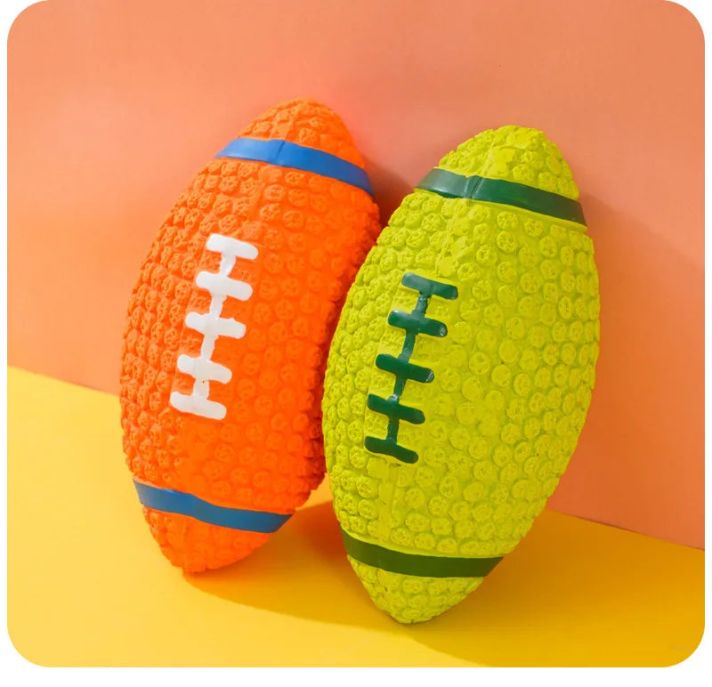 Brinquedos para cães que rangem, bolas de látex macias para cães pequenos, médios e grandes, rugby, futebol, vôlei, brinquedo para animais de estimação, bola de brinquedo interativo para mastigar