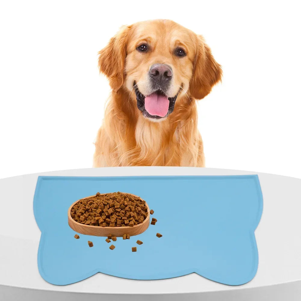 Silicone Pet Food Mat Easy To Clean Cat Dog Food Mat Pet Supplies Waterproof Spill-Proof Food-Grade Bowl Mat BPA Free Large Size