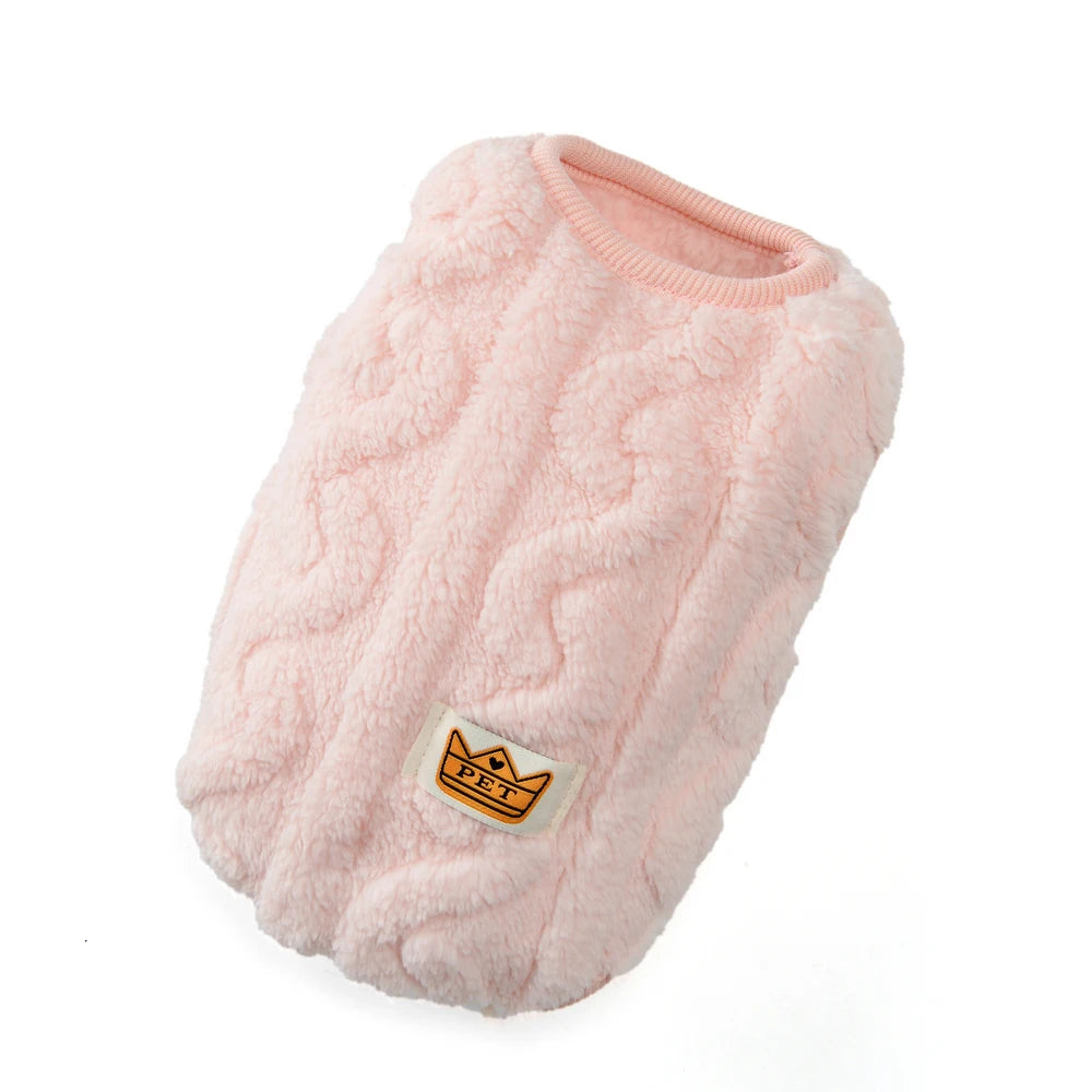 Roupas de lã macia para cães pequenos, suéter para gatos, outono e inverno, colete quente para filhotes, traje para buldogue francês e yorkshire