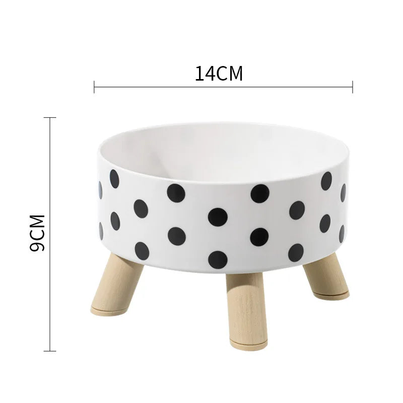 Tigela para animais de estimação antiderrapante, quatro cantos, grande capacidade, tigela de arroz para cães, anticervical, gato, animal de estimação, única