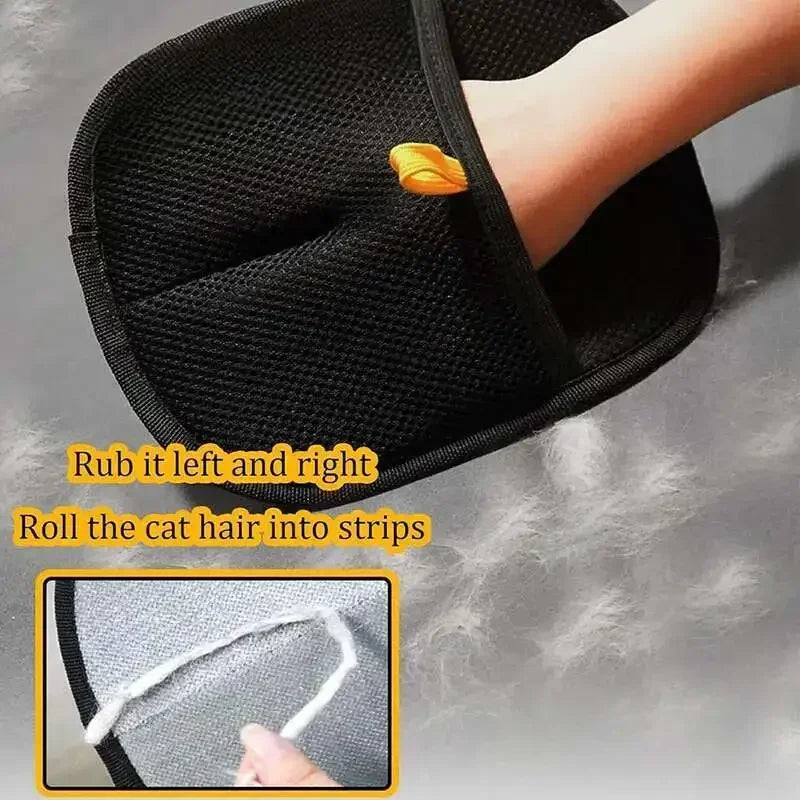 Conjunto de ferramentas para remoção de pelos de animais de estimação, luvas reutilizáveis ​​para remoção de pelos estáticos, luvas de dupla face para remoção de pelos de cães e gatos para carpetes e sofás