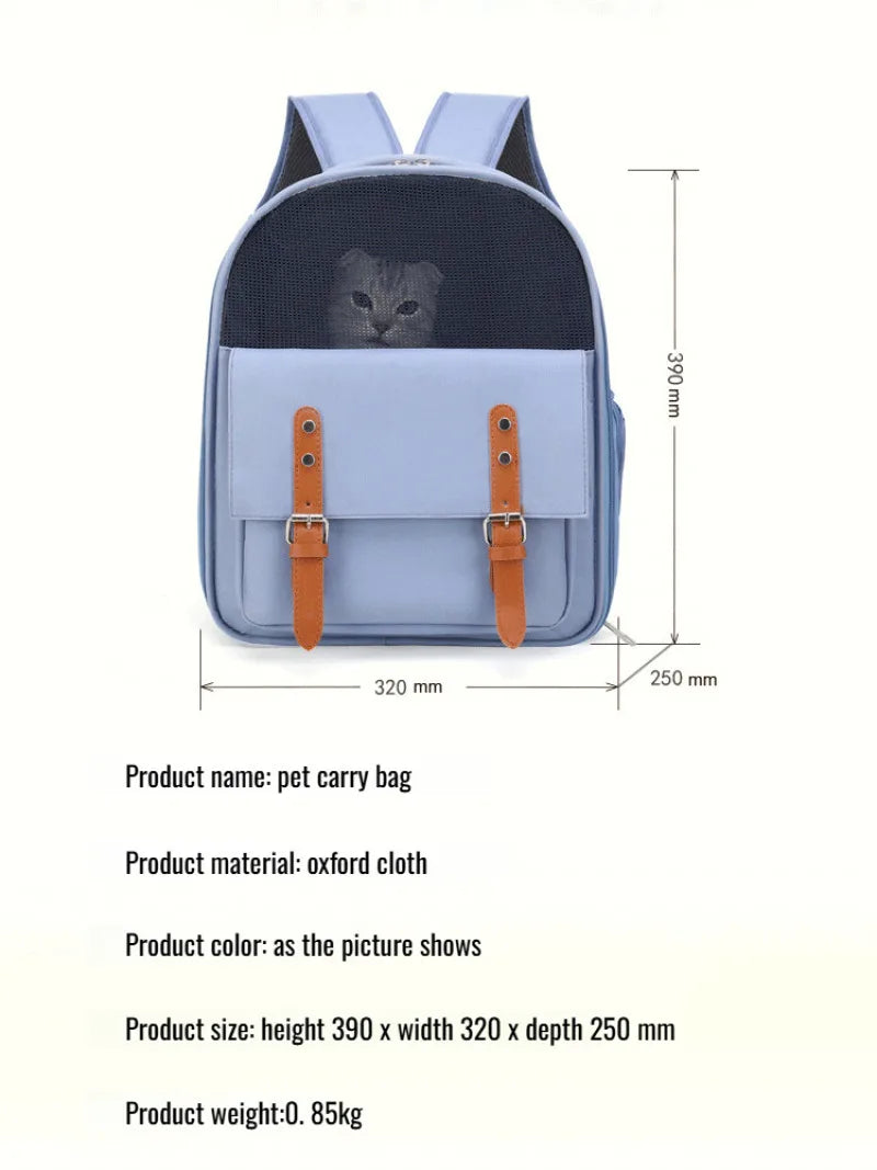 Mochila para gatos de grande capacidade para atividades ao ar livre - Mochila portátil de ombro para animais de estimação, respirável, confortável para viagens/caminhadas, fácil de transportar