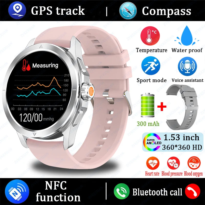 Novo 2025 para Xiaomi S4 Ultra Smart Watch Masculino AMOLED Esporte ao Ar Livre NFC GPS Rastreador de Frequência Cardíaca À Prova D'água Bluetooth Chamada Smartwatch