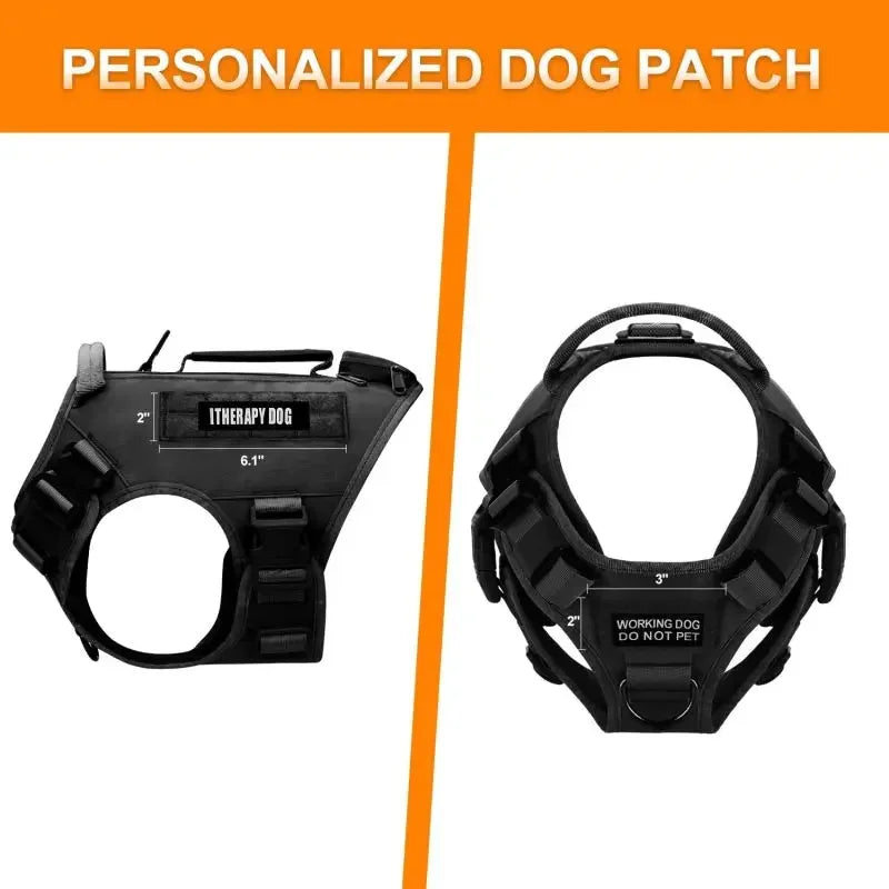 Arnês profissional de nylon para animais de estimação, sem puxar, tático para cães de grande porte e de alta resistência