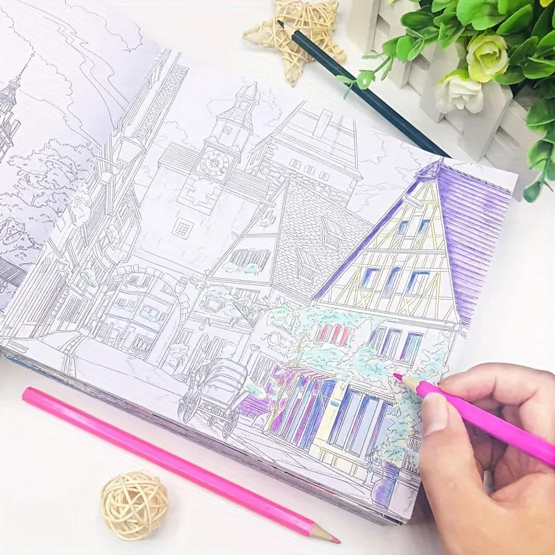 1 cópia aleatória de livro de colorir anti-pressão para adultos