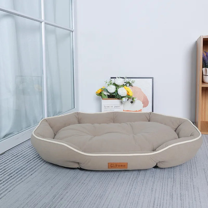 Solid Color Non Slip Soft Breathable High Rebound Dog Golden Fur Shiba Inu Mattress Sleeping Bed Large Dog Pet Bed Pet Supplies