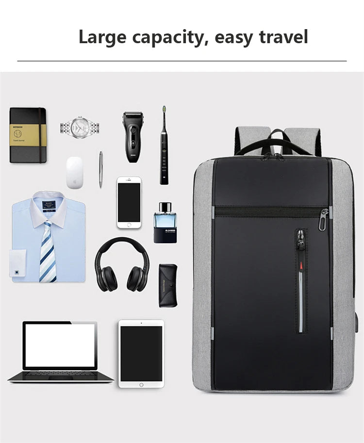 Mochilas escolares masculinas à prova d'água para laptop, mochilas escolares com entrada USB de 15,6 polegadas, mochilas de grande capacidade para homens