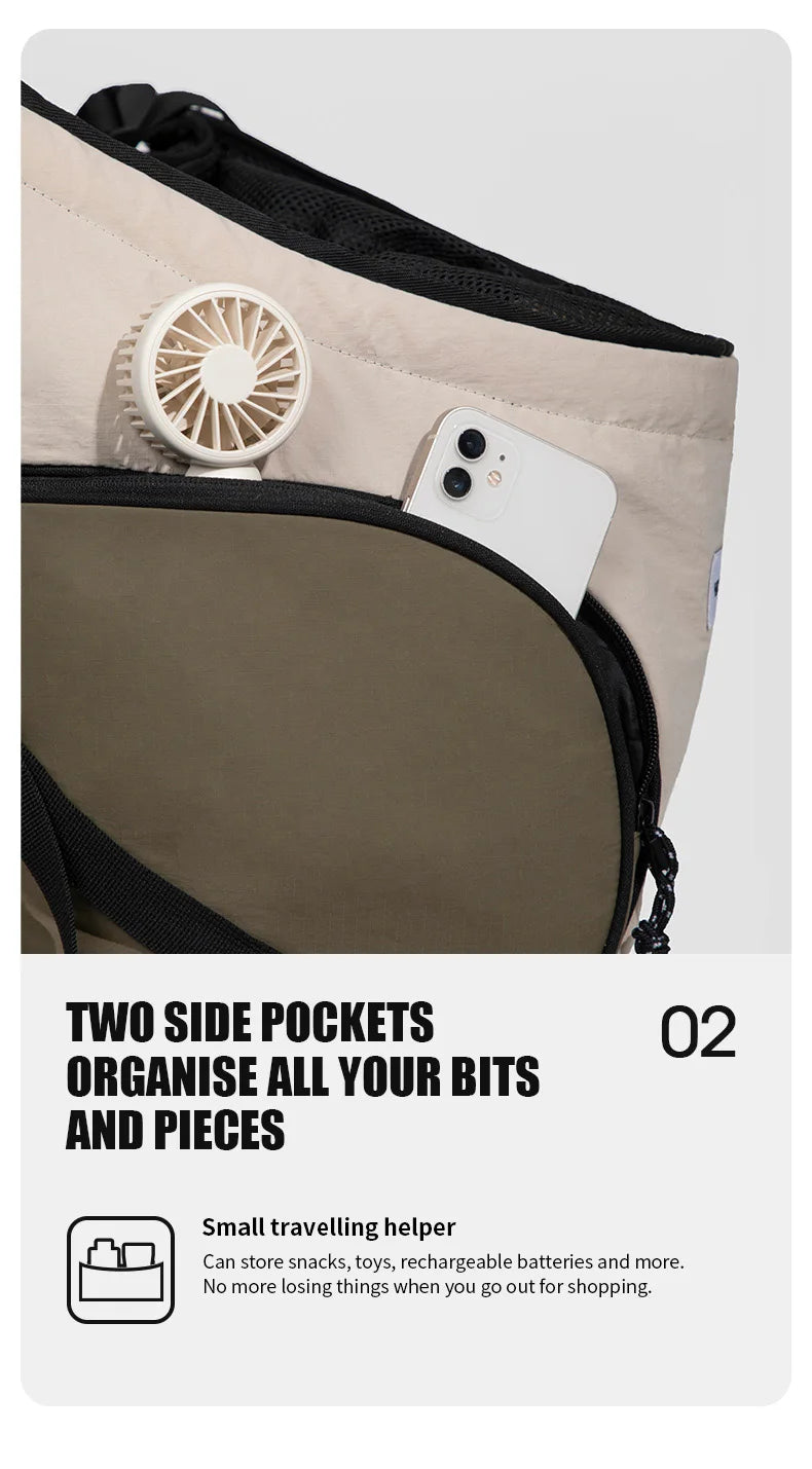 Mochila para transporte frontal de animais de estimação, bolsa de ombro para cães e gatos, bolsa respirável e portátil para áreas externas