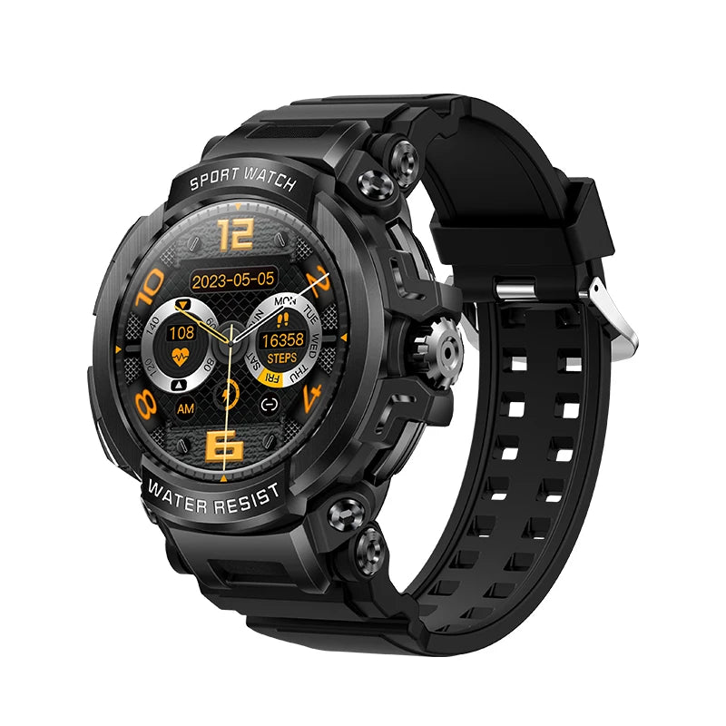 Novo Smartwatch Masculino 2025 com Tela HD de 1,5" e Chamadas Militares, IP68 à Prova D'água, 100 Modos Esportivos, com Bateria Grande de 600mAh