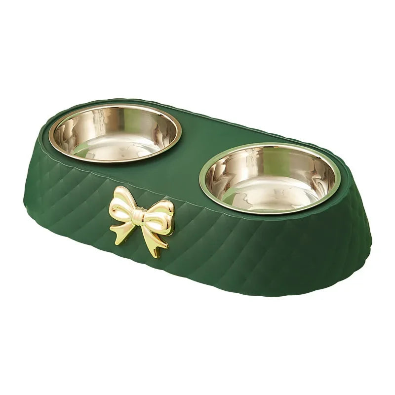 1 peça tigelas de comida para cães e gatos, tigela dupla para comida e bebida, suprimentos para animais de estimação