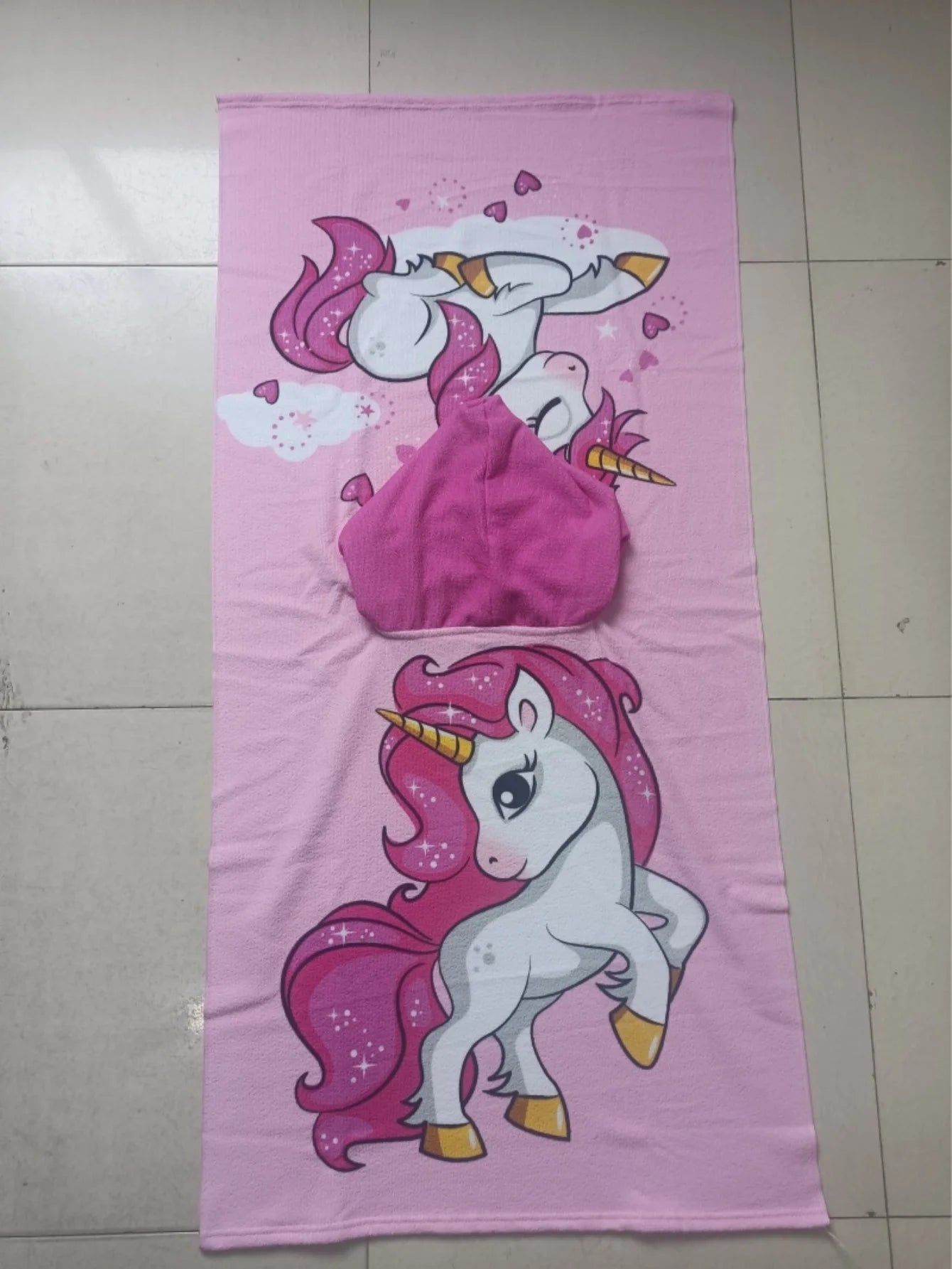 girl  Bathrobe Newborn Towel for Kids  Dress Up Kids Poncho Cape Kids Unicorn pattern Beach Towel Poncho Hooded Baby