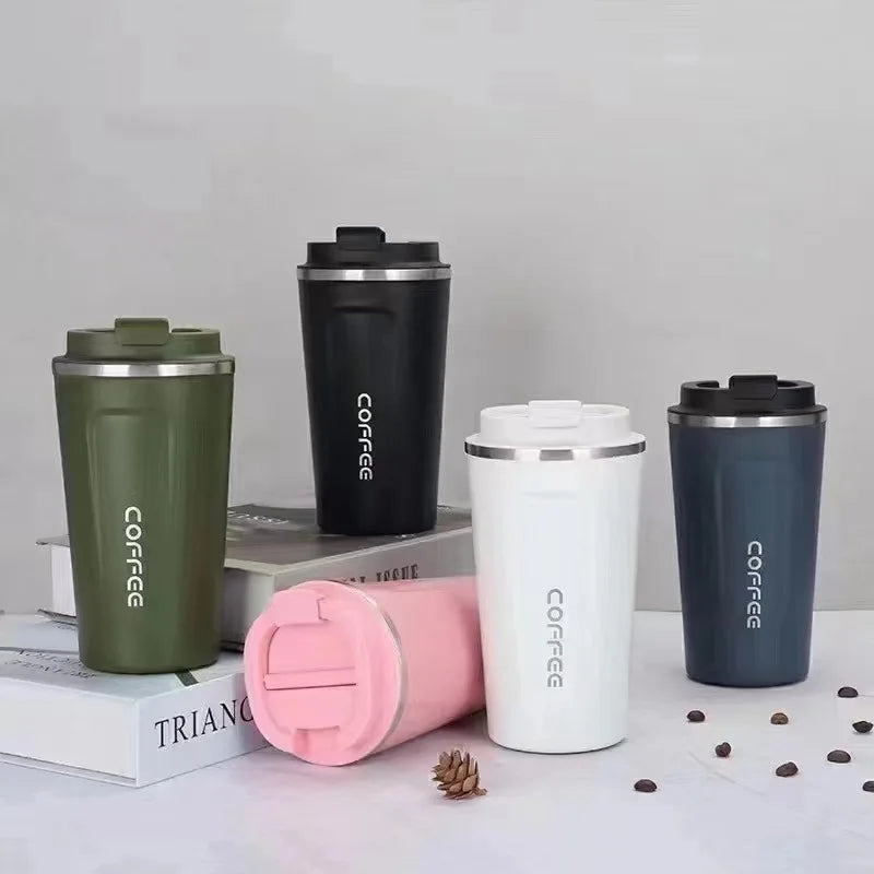 Caneca térmica de viagem de aço inoxidável 380/510ml para café, à prova de vazamento, garrafa térmica, chá, café, garrafa térmica a vácuo, copos isolados, quente