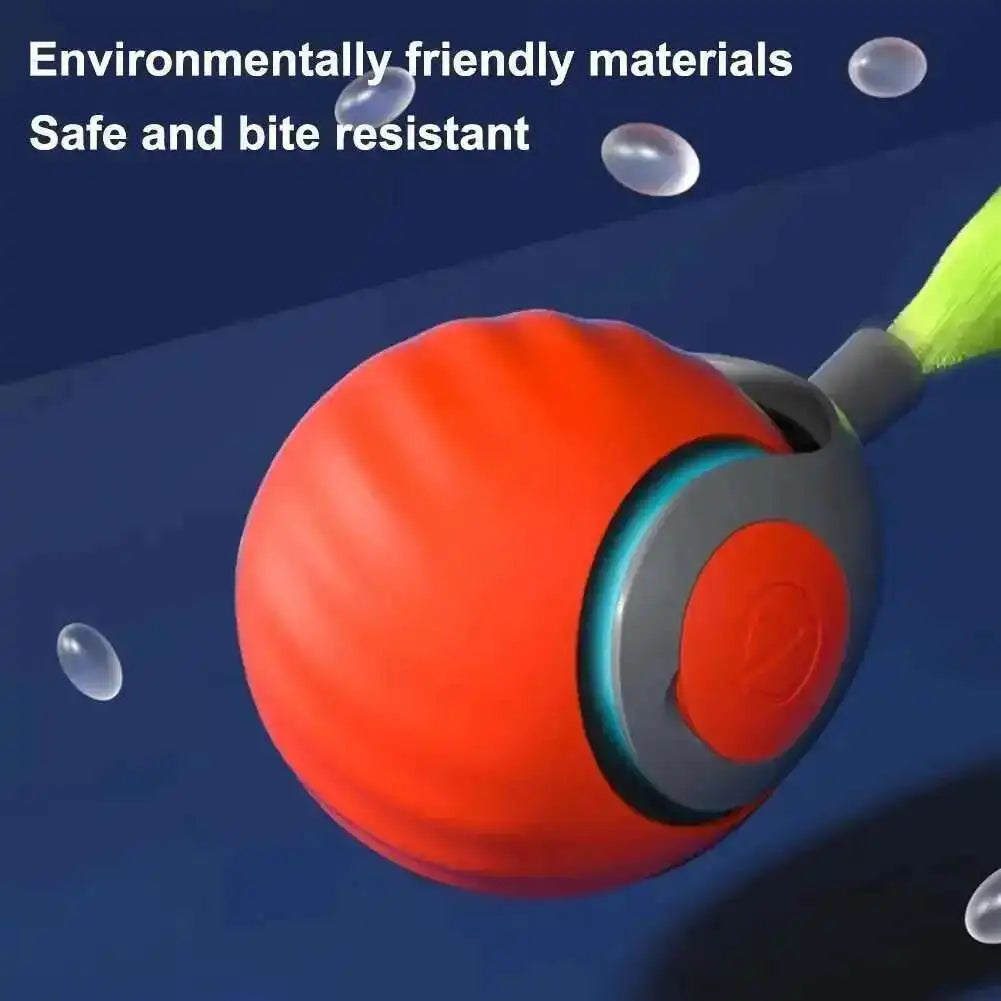 Bola de brinquedo interativa inteligente para gatos, bola rolante automática com cauda falsa, brinquedo elétrico recarregável por USB para animais de estimação, para provocação e treinamento