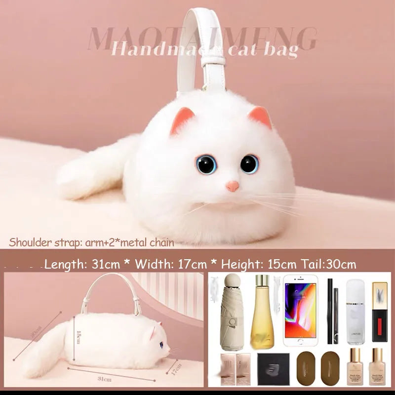 Cat bag, Messenger Bag, versatile small and cute, fashionable bag Women's Cross bag autumn and winter high-level design