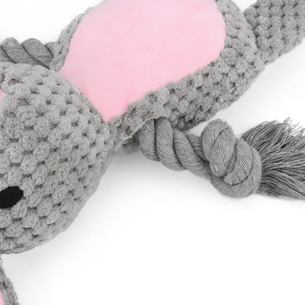 1 peça de brinquedo de pelúcia para cachorro, animal de desenho animado, fofo, filhote de cachorro, mastigável, brinquedo com nó, coelho de desenho animado, macaco