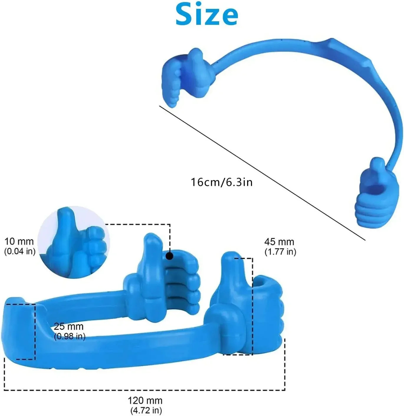 Suporte para celular com polegar para cima -