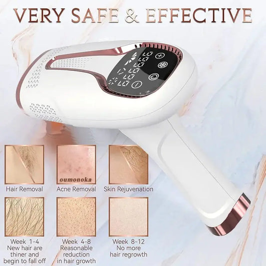 Dispositivo de depilação IPL com 990.000 flashes para mulheres e homens, depilador a laser permanente indolor para corpo, biquíni, rosto e uso doméstico