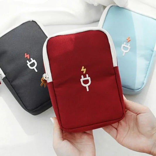 Carregador portátil de viagem, cabo de fone de ouvido, bolsa digital, bolsa de armazenamento, organizador de gadgets de viagem, acessórios eletrônicos, estojo de armazenamento