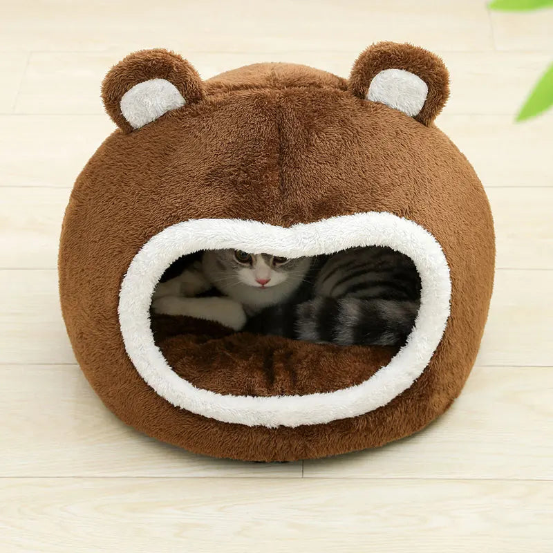 Cama engraçada para gatos, quente, macia, longa, de pelúcia, almofada para espreguiçadeira, para cães pequenos, tenda, camas de caverna para casa de gato aconchegante, tapete, suprimentos