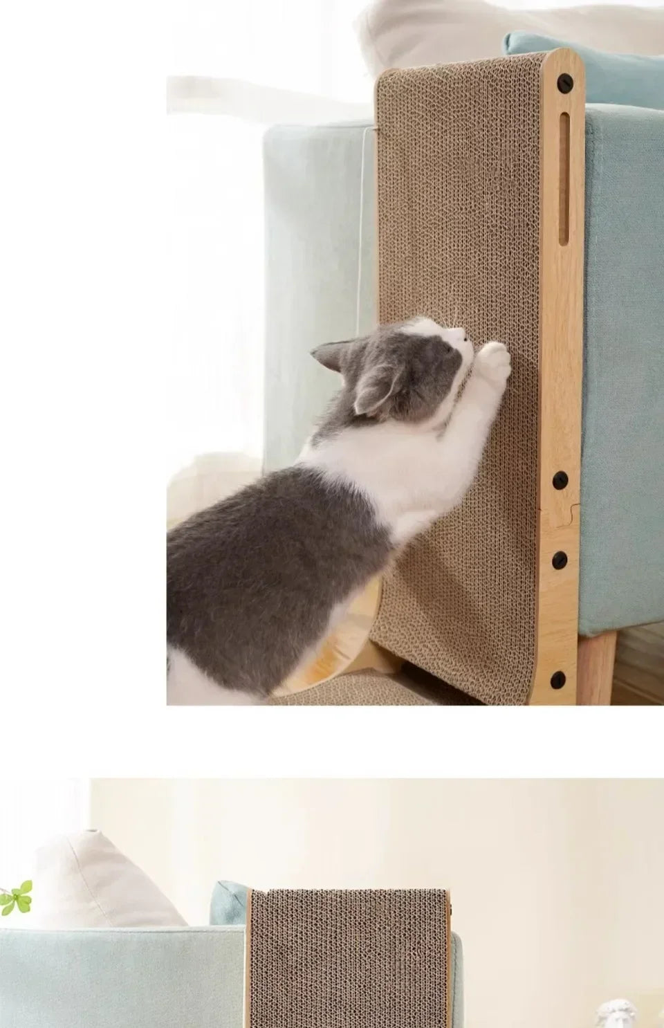 L-shaped Cat Scratching Board Vertical Pet Cat Scratching Post Wooden Wear-resistant and Scratch-resistant Grinding Claw Toys