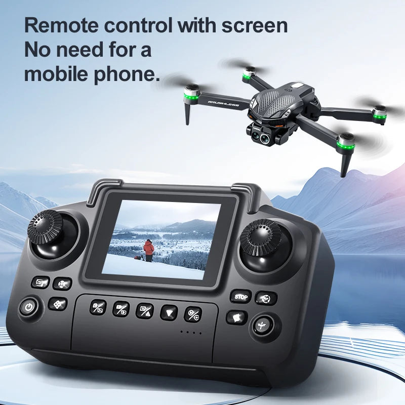 Drone RC S168 2025, motor sem escova, 8K HD, câmeras duplas, posicionamento de fluxo óptico e prevenção inteligente de obstáculos, brinquedo de aeronave