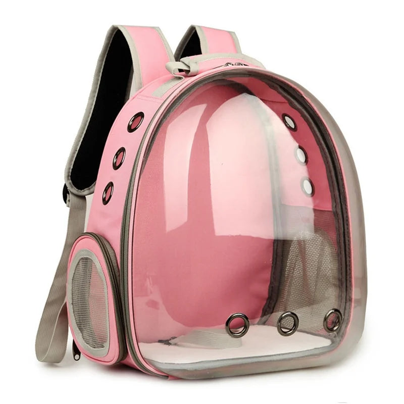 Mochila para transporte de animais de estimação Capsule Bubble, mochila transparente para transporte de animais de estimação, filhotes, gatinhos, pássaros, respirável para viagem