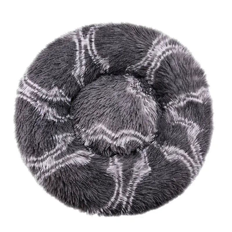 Cama redonda para animais de estimação para cães grandes, médios e pequenos, cama macia para gatos, cama longa e macia para cães, casa para cães, casa quente para dormir no inverno