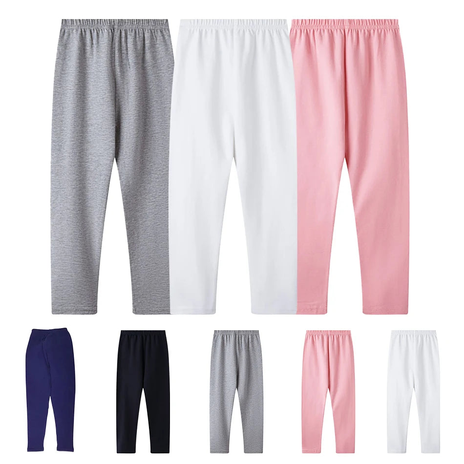 Kids Girl Leggings Soft Elastic Cotton Kids Leggings Solid Colour Girls Skinny Pants Comfortable wearable Kids Trousers Clothing