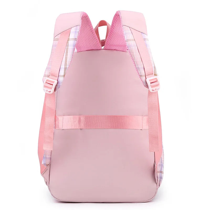 Mochilas escolares Stitch para estudantes do ensino médio, mochila feminina de grande capacidade para laptop, mochila escolar para ensino fundamental e médio