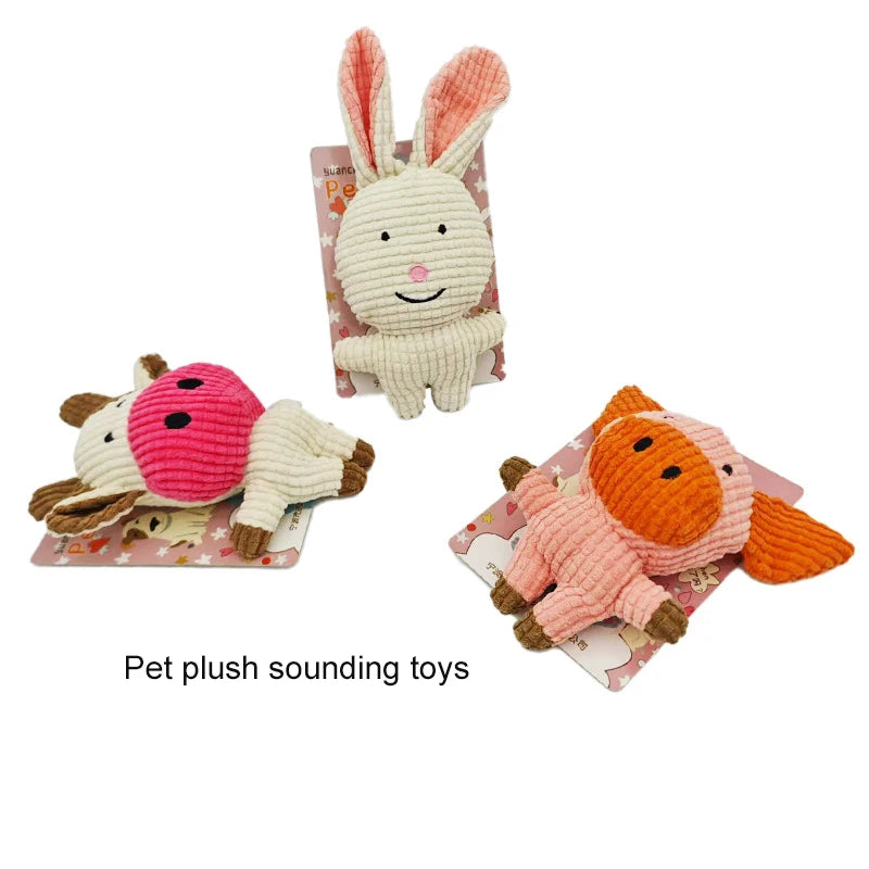 Brinquedo de pelúcia para cachorro, resistente a mordidas, com som estridente, para cães pequenos e grandes, filhotes de estimação, acessórios de treinamento, formato de animais fofos
