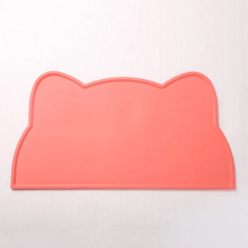 Tapete de silicone para alimentos de animais de estimação, à prova d'água, antiderrapante, sujo, lavável e fácil de limpar, tapete universal para utensílios de mesa para cães e gatos.