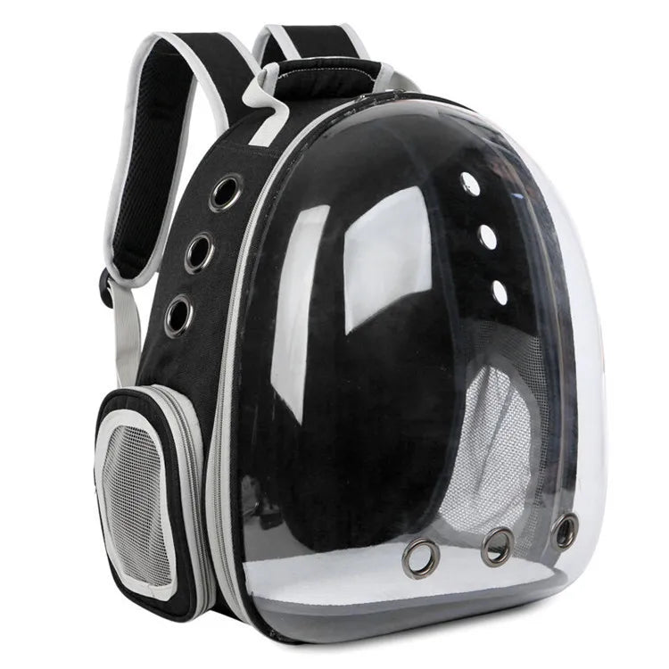 Mochila para transporte de animais de estimação, portátil, transparente, cápsula espacial, mochila para animais de estimação, bolsa de transporte para gatos, respirável, mochila para animais de estimação