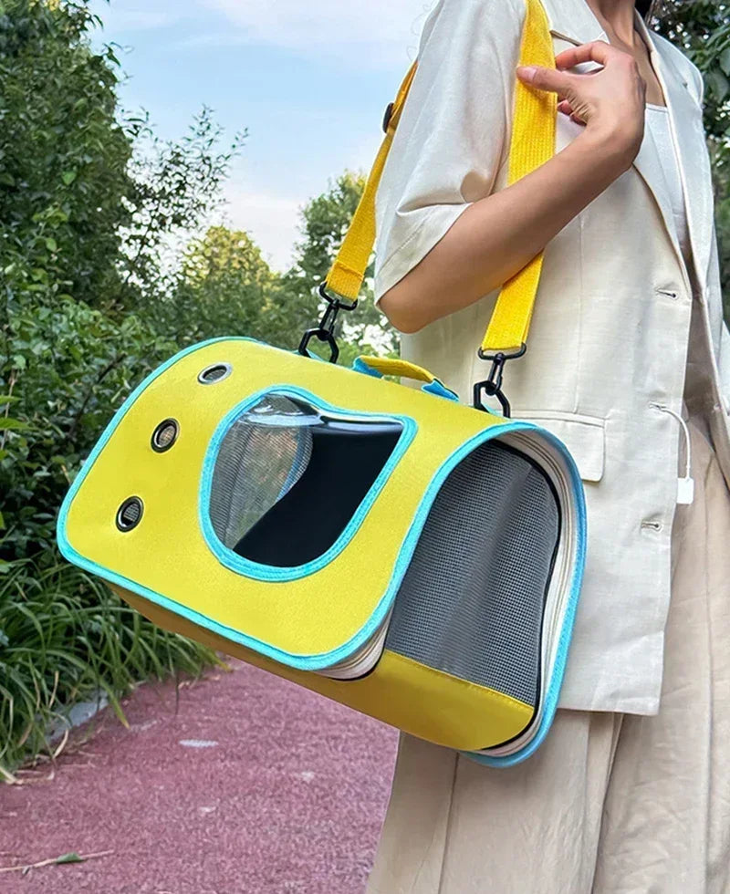 Bolsa de transporte para animais de estimação, dobrável, respirável e portátil premium, leve para cães e gatos pequenos, bolsa de ombro para transporte de gatos e gatinhos ao ar livre