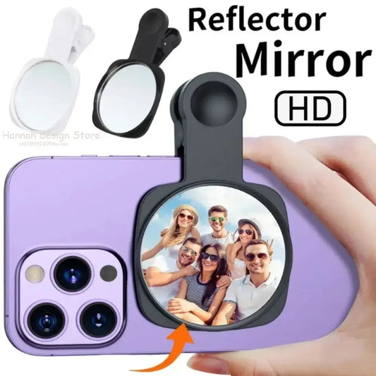 Kit de clipe de reflexão para espelho de câmera de smartphone Clipe de espelho de câmera de celular portátil com bolsa de armazenamento Espelho de selfie traseiro para celular