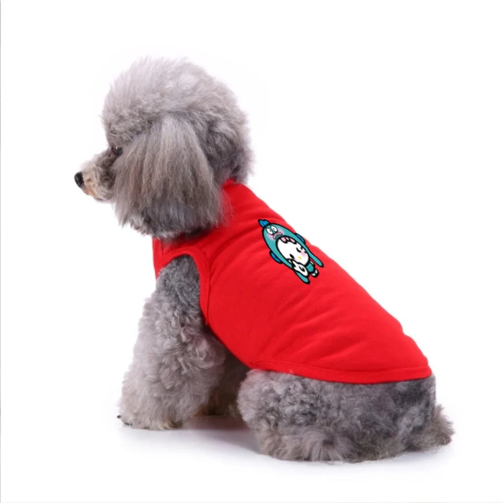 Colete estampado para animais de estimação, feito de material de fibra, para lazer interno e externo, entretenimento, roupas para cães e gatos