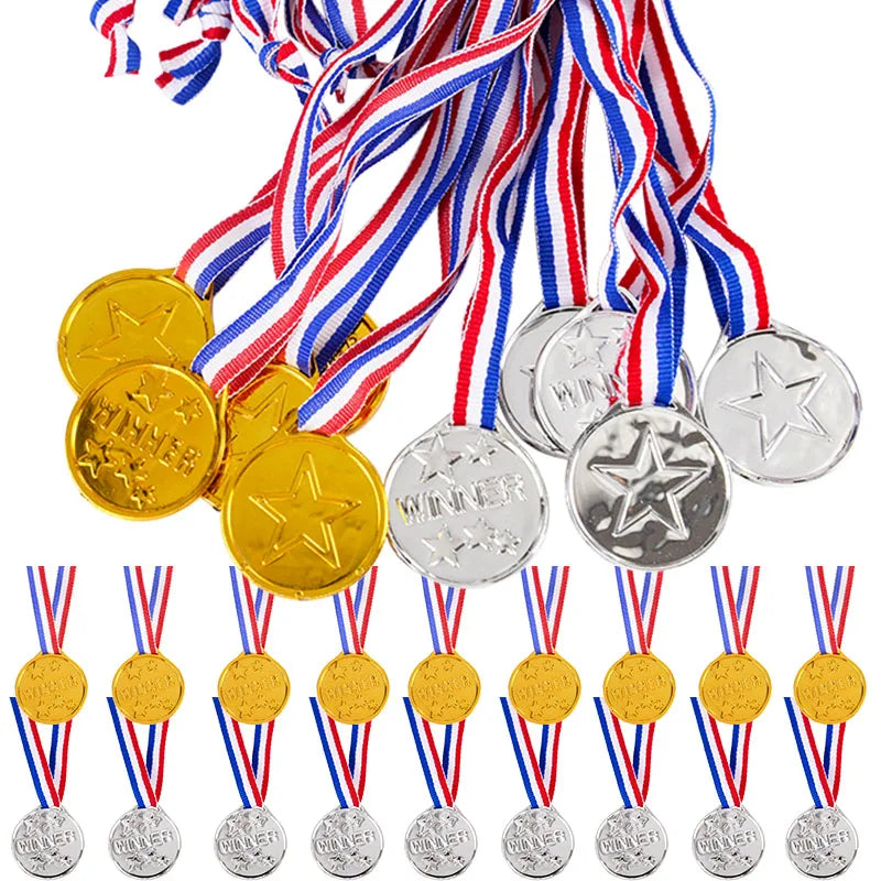 10pcs Kids Prize Games Competition Motion Toy Kids Medals Sports Day Medals Sports Day Games Kids Medals for Kids Dance Gift