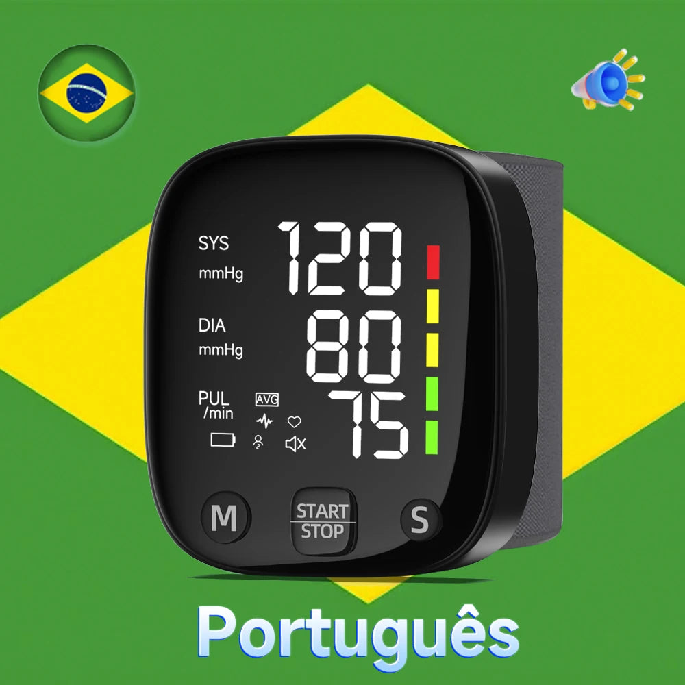 Monitor de pressão arterial digital de pulso recarregável Yongrow Esfigmomanômetro Tonômetro Tensiômetro Medidor de frequência cardíaca Monitor de pressão arterial