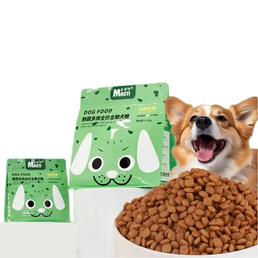 Ração para cães Petiscos para animais de estimação Frango com alto teor de proteína Vegetais orgânicos naturais Ração seca para cães Deliciosa e nutritiva Recompensas para treinamento de cães