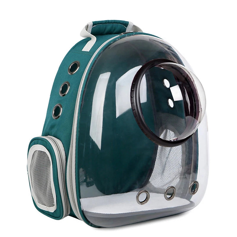 Mochila para transporte de animais de estimação, portátil, transparente, cápsula espacial, mochila para animais de estimação, bolsa de transporte para gatos, respirável, mochila para animais de estimação